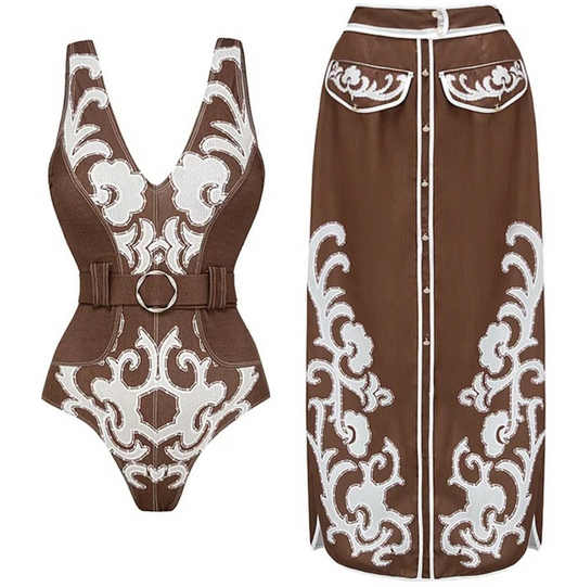 Solange One-piece and Skirt Set